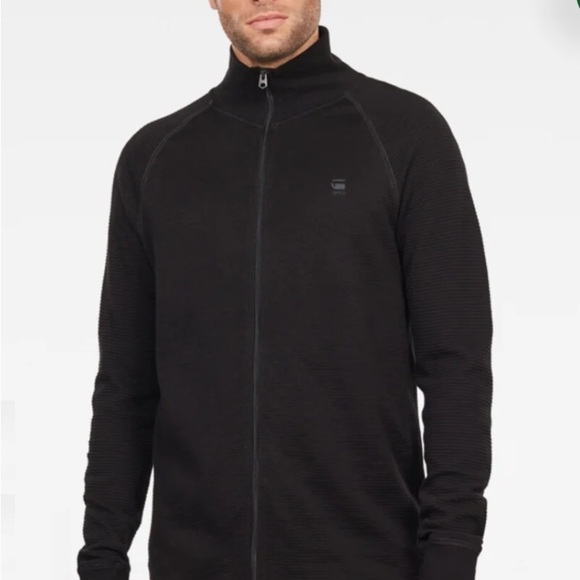 G-Star Raw Medium Jirgi Top Jacket Mock Neck Full Zip Black - Picture 1 of 12